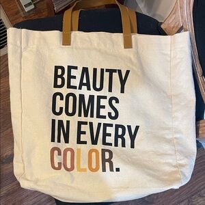 Canvas Tote Bag with Inspirational Quote